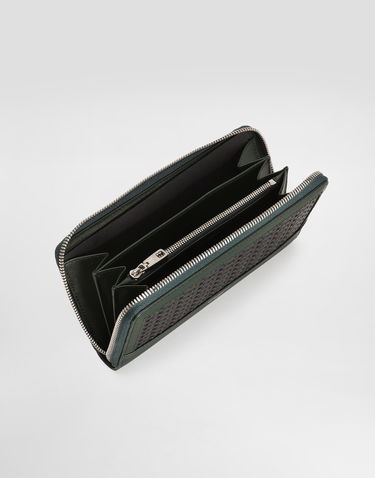 Tegnebog Dolce & Gabbana Dolce & Gabbana Woven Calfskin Zip-Around Wallet Grøn | BP1672AN41989868, 3