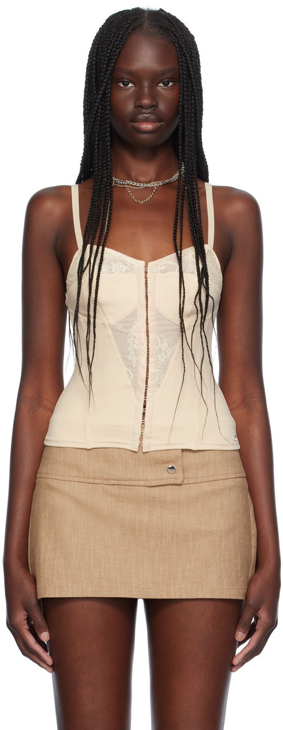 Bh Miaou Miaou Liana Lace Tank Top Beige | 7144SHJTAN