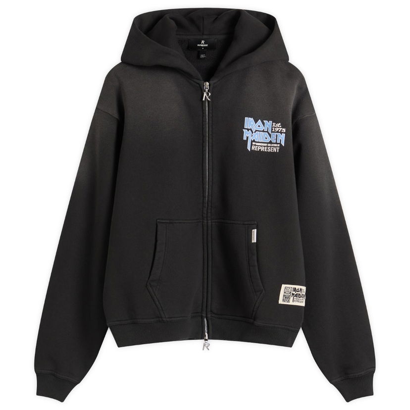Sweatshirt Represent Clo Iron Maiden Anniversary Zip-Up Hoody Sort | MLM100578-04