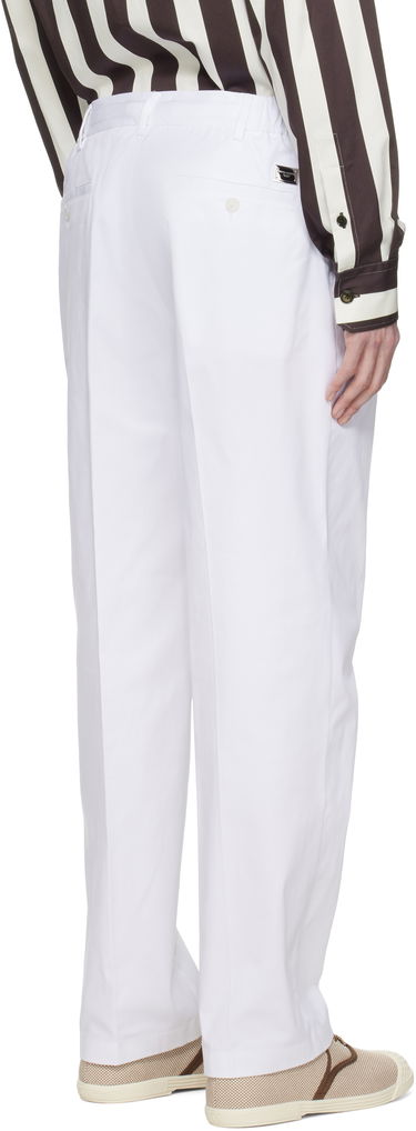 Bukser Dolce & Gabbana Dolce&Gabbana Gabardine Trousers Hvid | GP0K7TFUFNV, 2