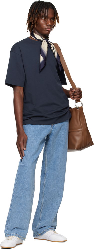 T-shirt Dries Van Noten Dries Van Noten Boxy Cotton T-Shirt Mørkeblå | 251-021111-1603, 4