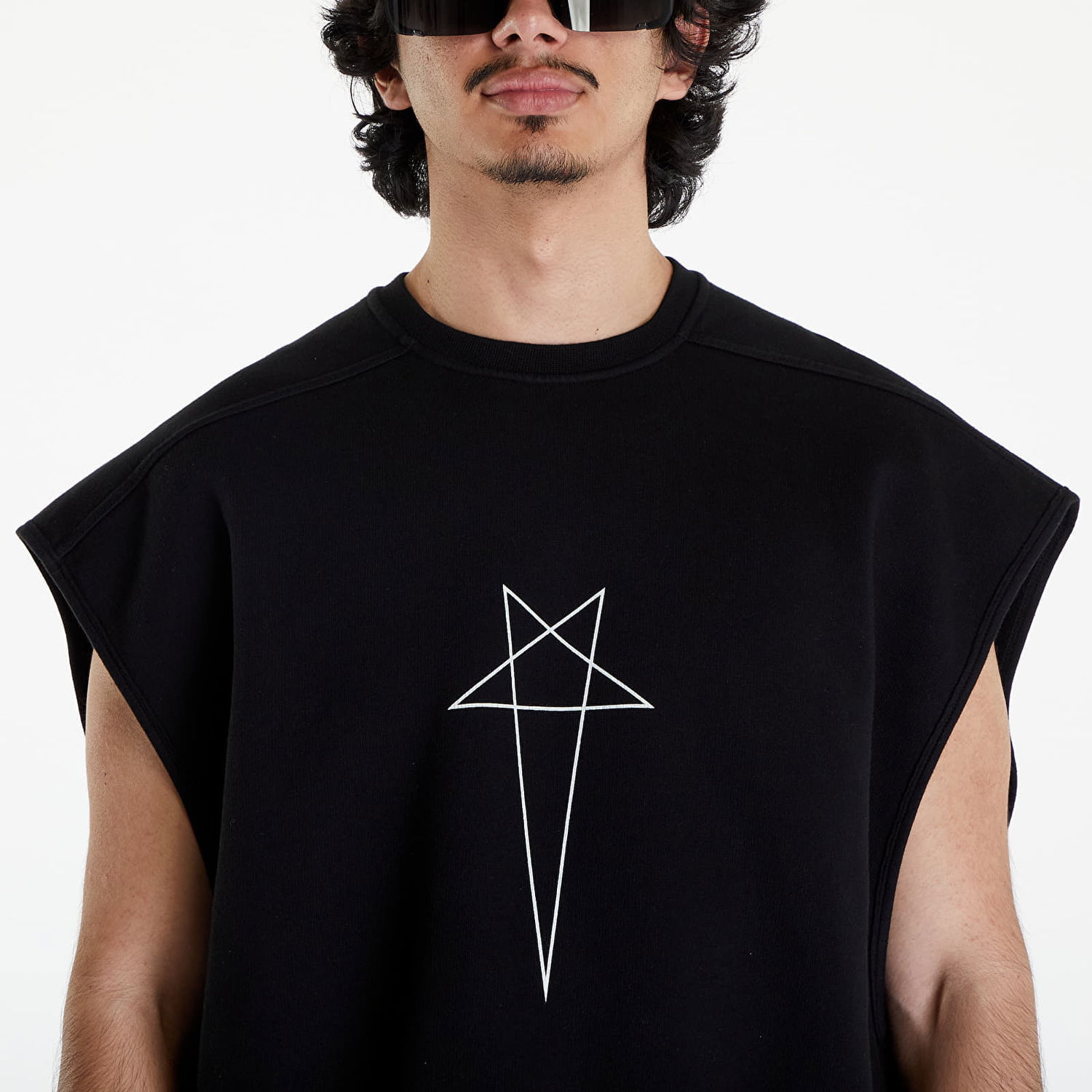 Vest Rick Owens DRKSHDW Jumbo Tatlin Sweat Vest Black/ Milk Sort | DU01D1160 FEP3 0911, 1