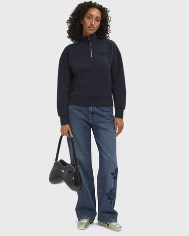 Sweatshirt ØLÅF Retro Logo Half Zip Sweatshirt Mørkeblå | W220207-NAVY, 2