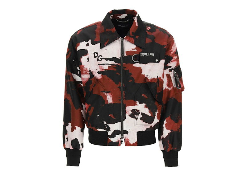Bomberjakke Dolce & Gabbana Dolce & Gabbana Camo Print Bomber Jacket Flerfarvet | G9UI4Z/HSMNB