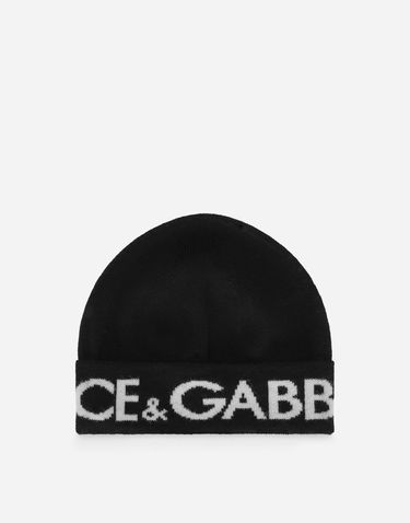 Beanie Dolce & Gabbana Dolce & Gabbana Wool Knit Hat With Jacquard Logo Sort | LBKHA2JCVM6N0000, 0