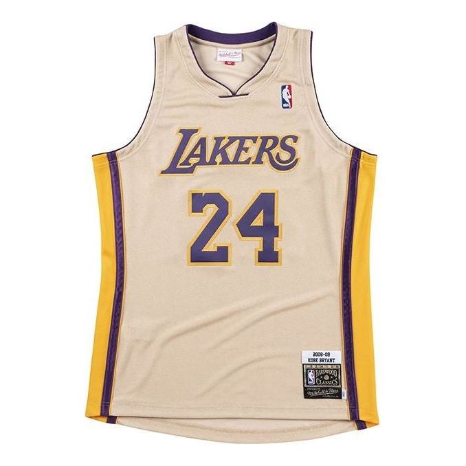 Jersey Mitchell & Ness Mitchell & Ness Los Angeles Lakers Kobe Bryant Premium Jersey Beige | NNBJBW18052-LALGOLD08KBR