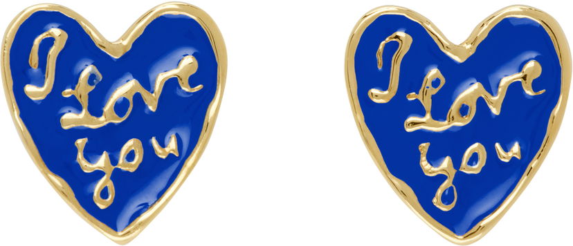 Øreringe Chopova Lowena Chopova Lowena Lovers Heart Earrings Blå | 6574