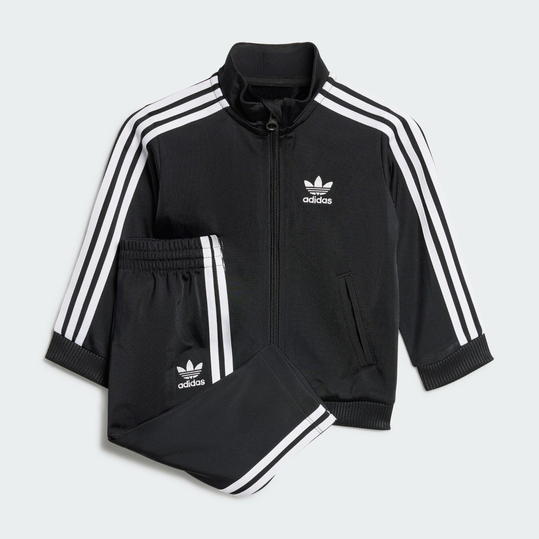 Træningsdragt adidas Performance Adicolor Firebird Tracksuit Kids Sort | IX5203, 0