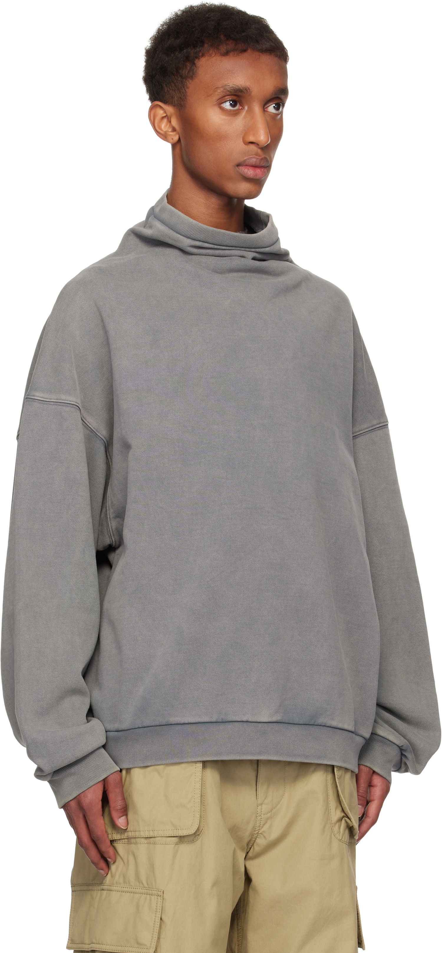 Sweater We11done We11done Standard Turtleneck Hoodie Grå | WD-TS3-24-731-U-CH, 1