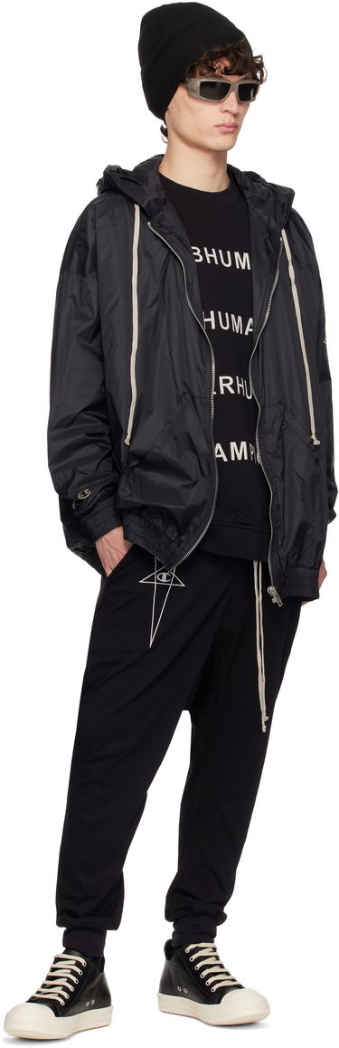 Vindjakke Rick Owens Rick Owens Champion Edition Jumbo Jason's Hoodie Sort | CM01E1661 CHNY NYLON, 4