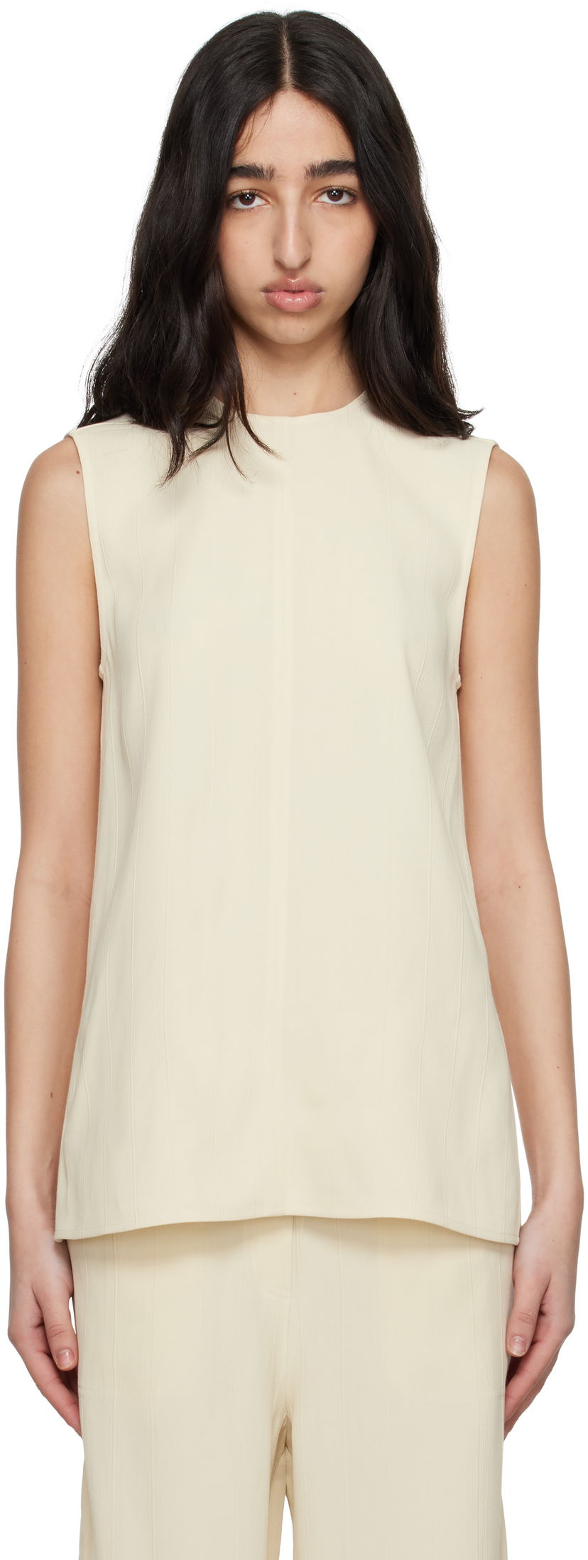 Tanktop TOTEME TOTEME Women's Sleeveless Knit Top Beige | 252-WRT0508-FB0192