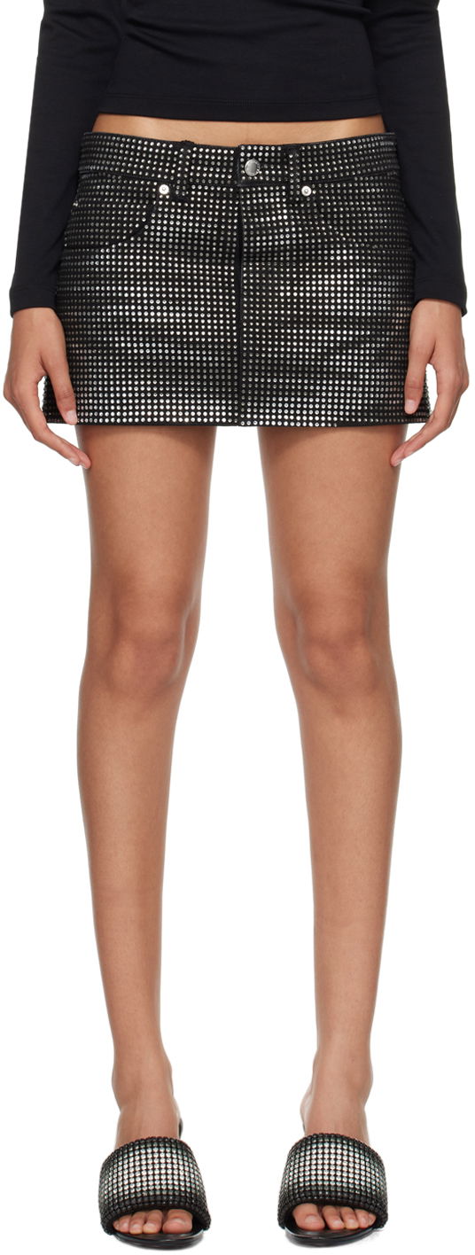 Nederdel Alexander Wang Crystal Mini Skirt Sort | 1WC3245377, 0