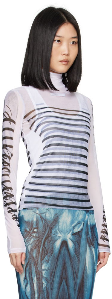 T-shirt Jean Paul Gaultier Jean Paul Gaultier Striped Turtleneck Top Hvid | 24/30-F-TO198-J559-015900, 1