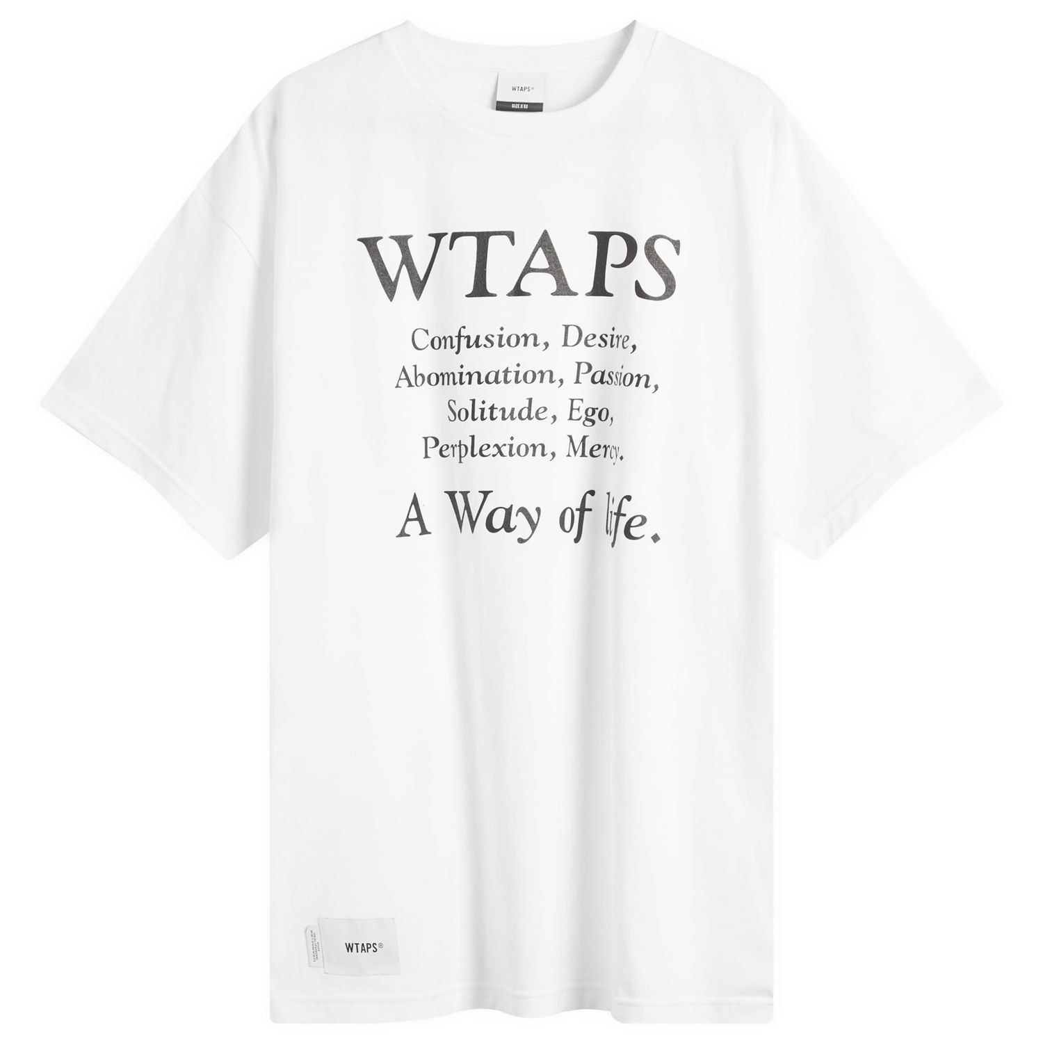 T-shirt WTAPS T-Shirt with Philosophical Text Print Hvid | 251ATDT-STM08S-WHT, 1