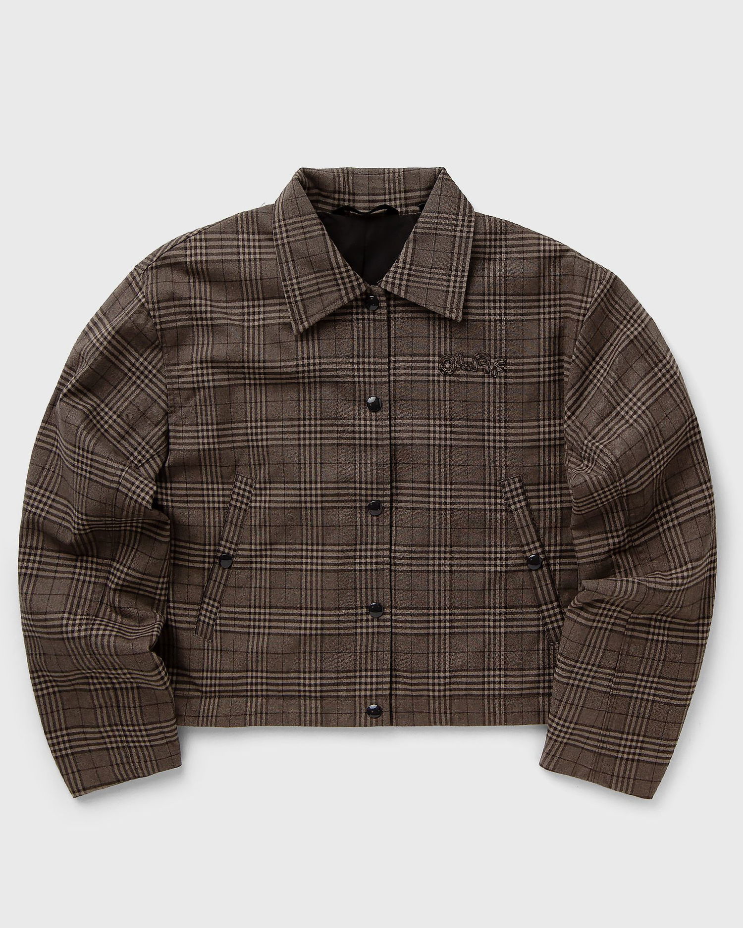 Skjorte ØLÅF Check Cropped Windbreaker Jacket Brun | W180503-GREY-CHECK, 0