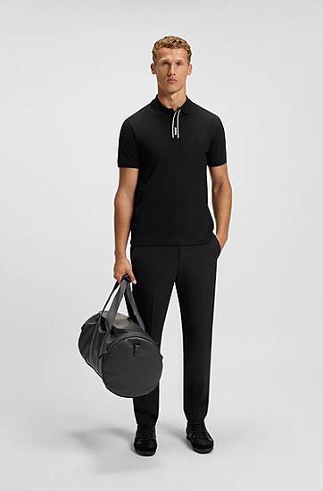 Polo skjorte BOSS Paddy polo shirt with striped placket and logo Sort | 50549362, 1