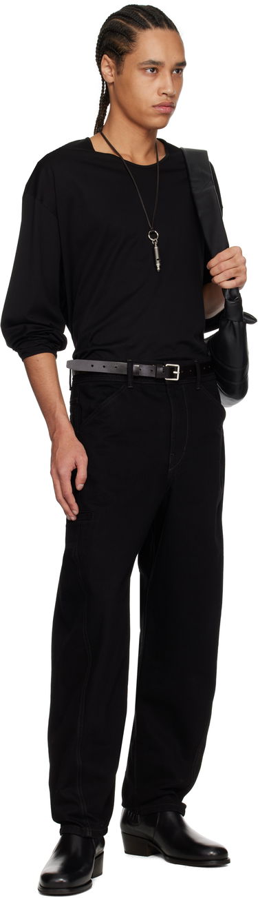 T-shirt LEMAIRE Lemaire Relaxed Long Sleeve T-Shirt Sort | TO1375 LJ1018, 4