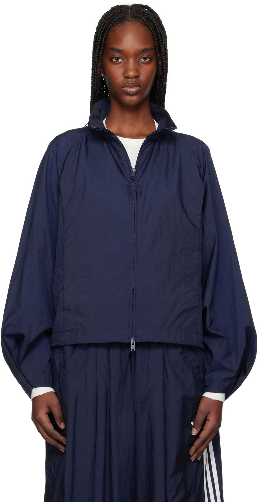 Vindjakke Y-3 Y-3 Nylon Cropped Jacket Mørkeblå | JM3198