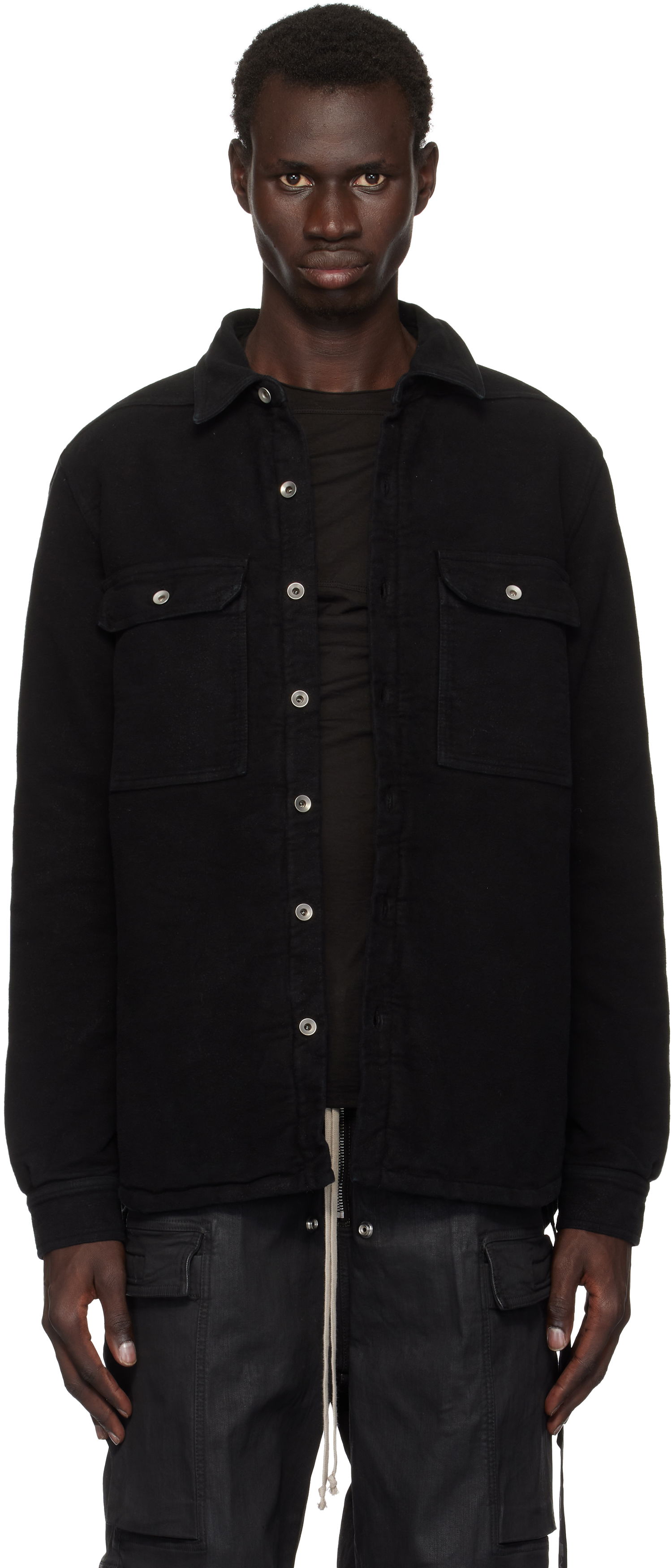 Skjorte Rick Owens Outershirt Jacket Sort | DU02D2755 MO, 0