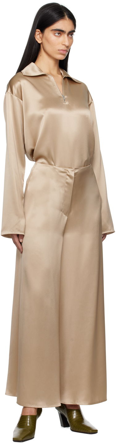 Skjorte Nanushka Nanushka Mencia Satin Blouse Beige | NW25RSTP02272, 4