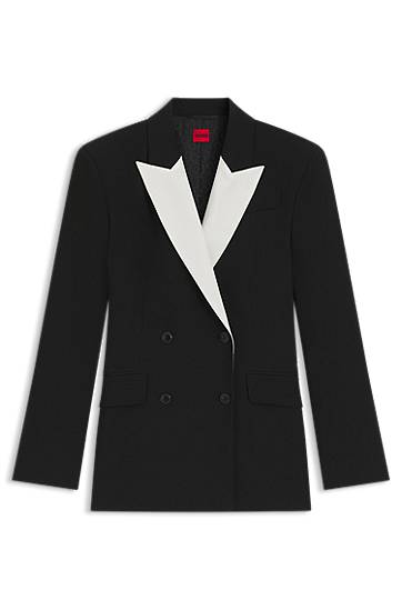 Jakke BOSS Regular Fit Contrast Lapel Blazer Sort | 50544752