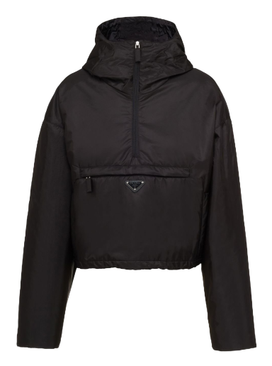Jakke Prada Triangle Logo Hooded Jacket Sort | 29Z097S2311WQ9