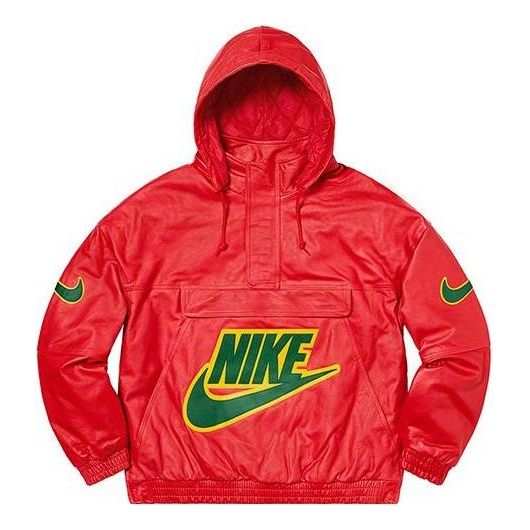 Vindjakke Supreme Leather Anorak Rød | SUP-FW19-10725