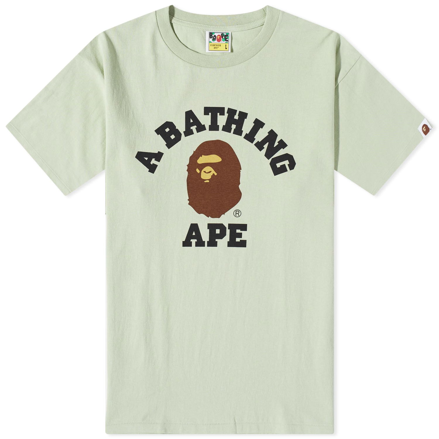 T-shirt BAPE Pigment College T-Shirt Green Grøn | 001TEJ301021M-GRN, 0