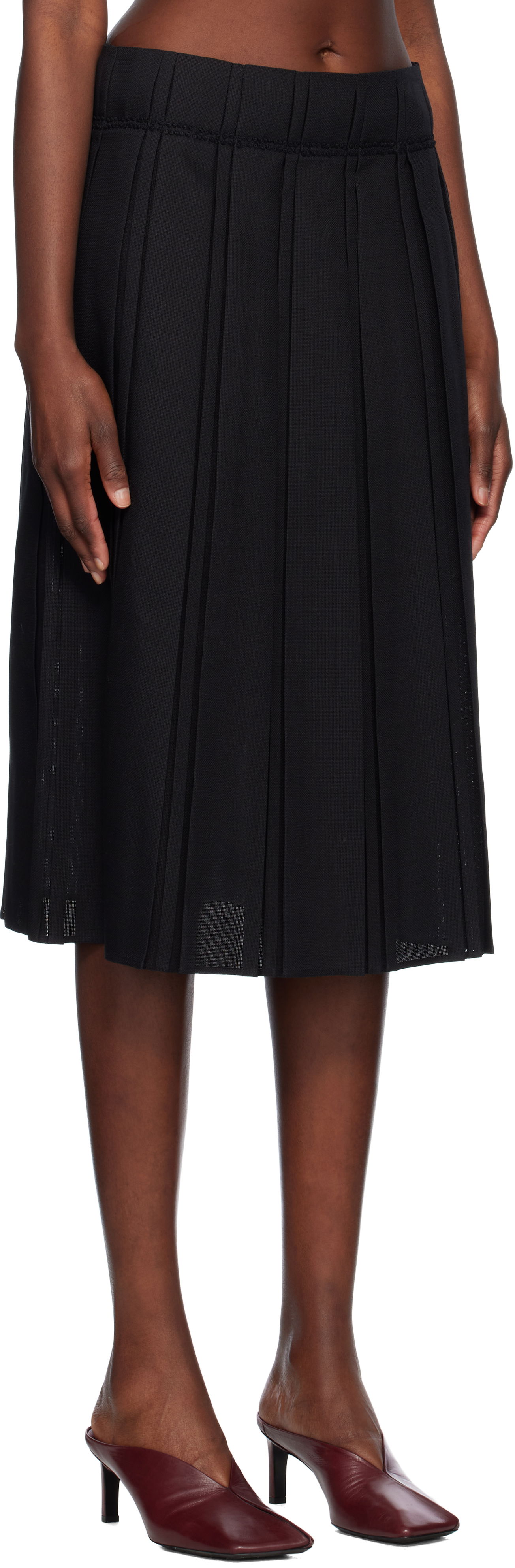 Nederdel Jil Sander Jil Sander Pleated Midi Skirt Sort | J02MA0256_J40217, 1