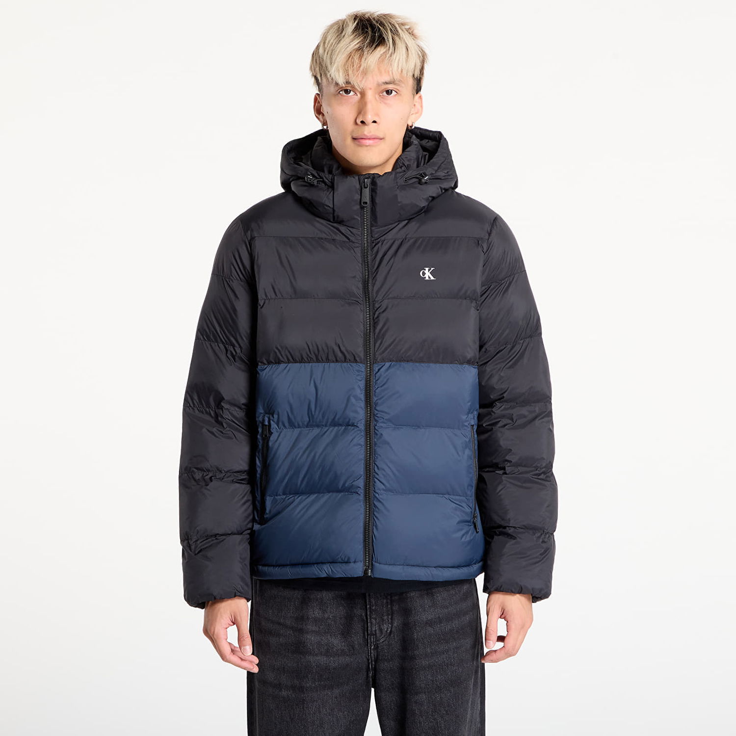 Puffer jakke CALVIN KLEIN Calvin Klein Jeans Ls Nylon Color Block Jacket Mørkeblå | LV04RD527G UB1, 0