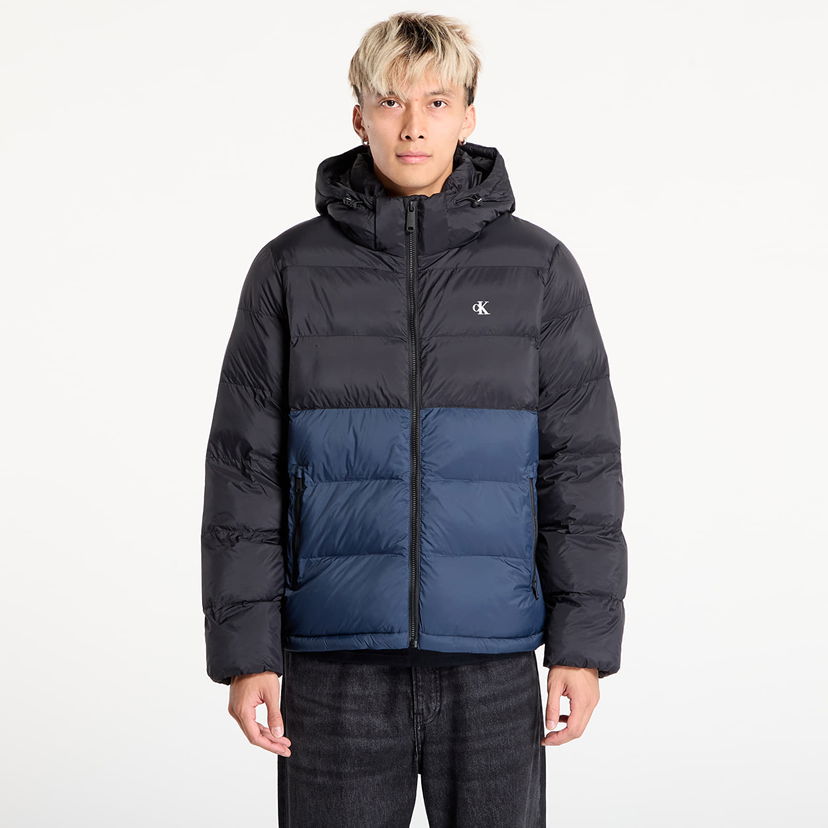 Puffer jakke CALVIN KLEIN Calvin Klein Jeans Ls Nylon Color Block Jacket Sort | LV04RD527G UB1