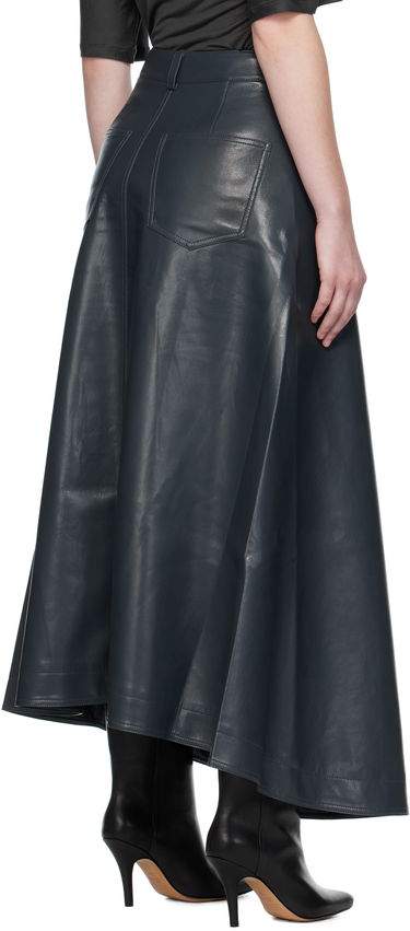 Nederdel Nanushka Nanushka Neith Draped Vegan Leather Maxi Skirt Mørkeblå | NW25PFSK01455, 2