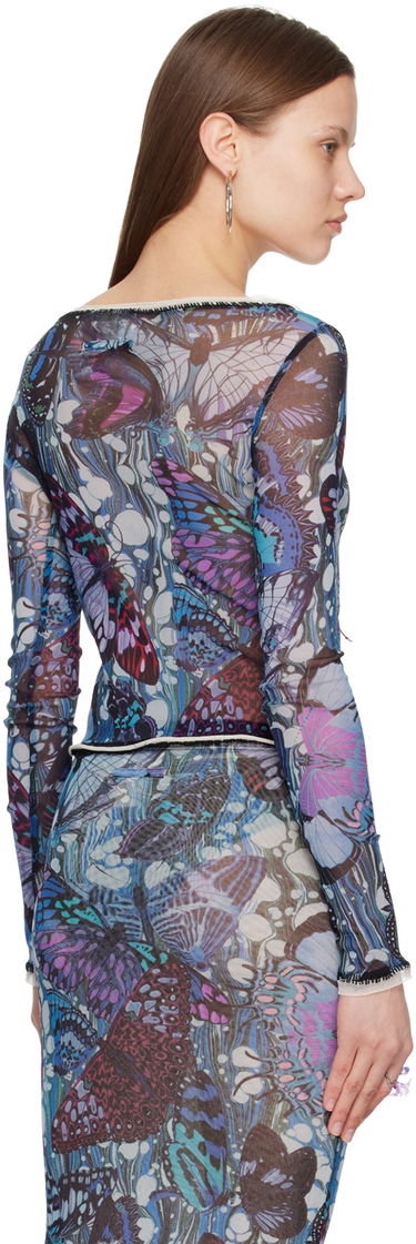 Tanktop Jean Paul Gaultier Gaultier Butterfly Print Tie Cardigan Blå | 24/25-F-CD006-T545-5090, 2