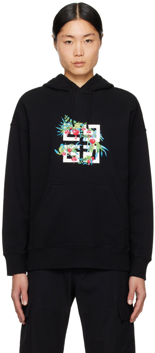 Sweatshirt Givenchy Embroidered Hoodie Sort | BMJ0HC3YJX001, 0