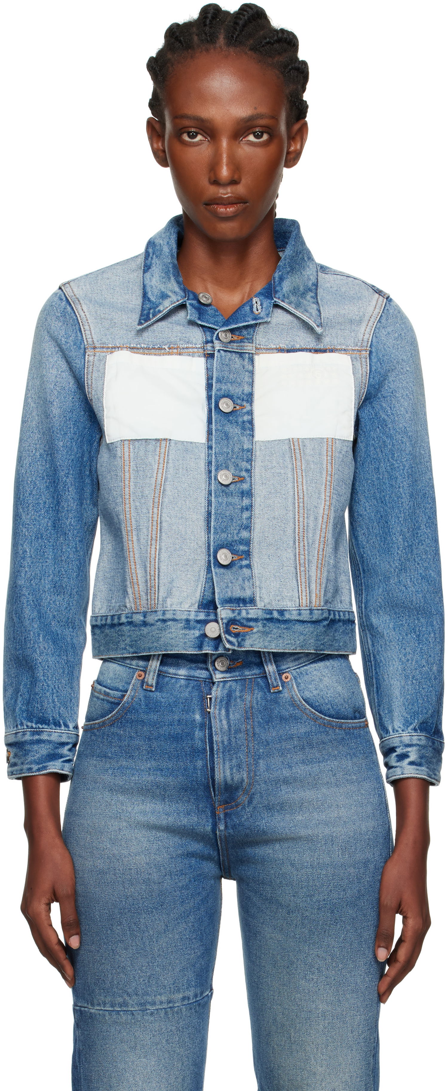 Jakke Maison Margiela MM6 Maison Margiela Reversed Denim Jacket Blå | S52AM0328 M30018, 0
