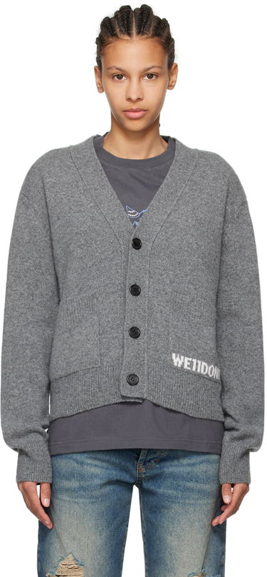 Sweater We11done We11done Patch Pocket Cardigan Grå | WD-KC3-23-621-U-CH, 0