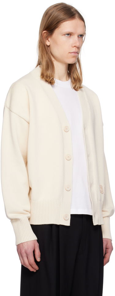 Sweater AMI AMI Paris Cotton Wool Embroidered Cardigan Grøn | HKC163.KN0063, 4