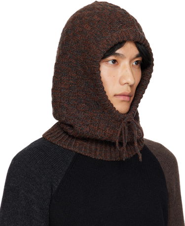 Hat Maison Margiela MM6 Maison Margiela Wool Blend Knit Hood Brun | SH2TB0005 M13174, 3