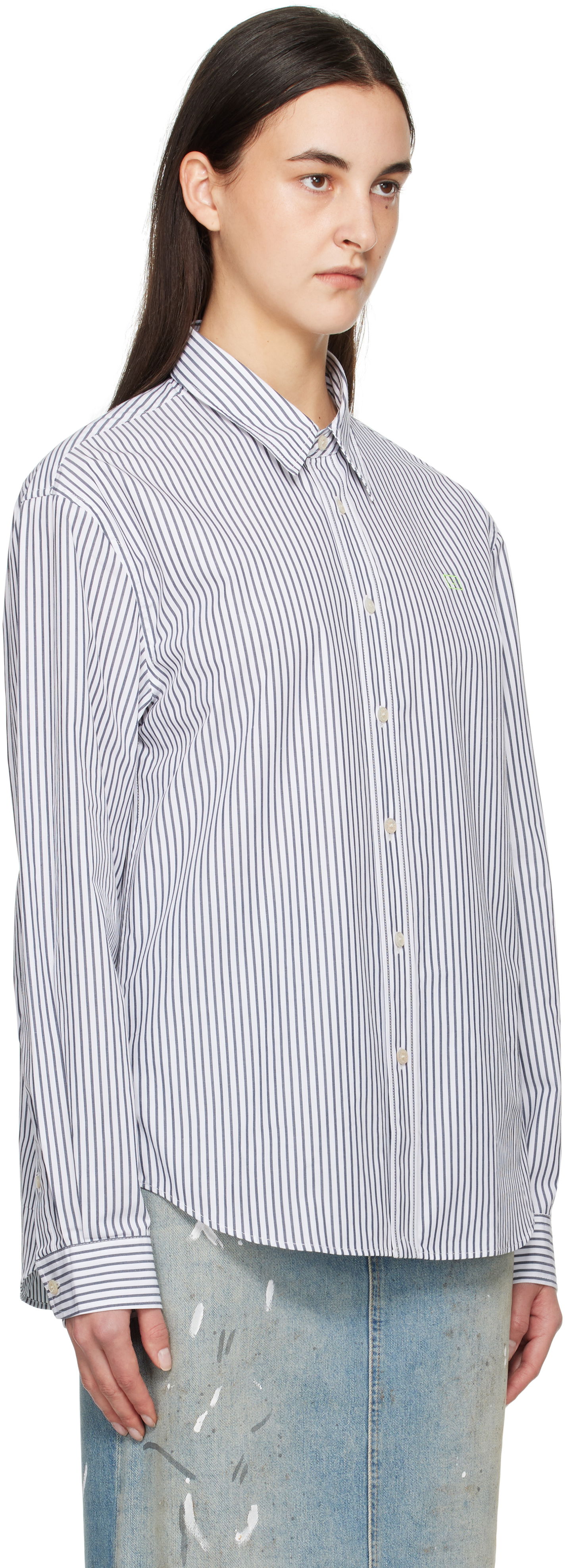 Skjorte Acne Studios Acne Studios Striped Shirt Hvid | CB0097-, 1