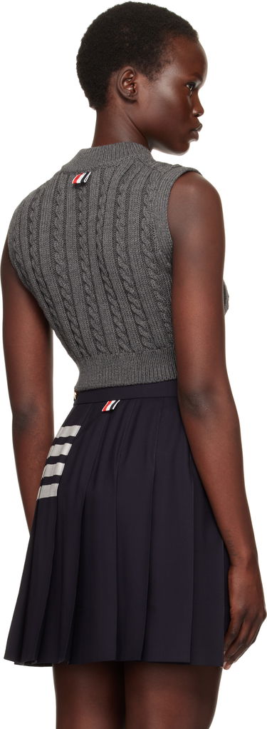 Nederdel Thom Browne Cable Cropped V-Neck Vest Blå | FKV202A-Y1024, 2