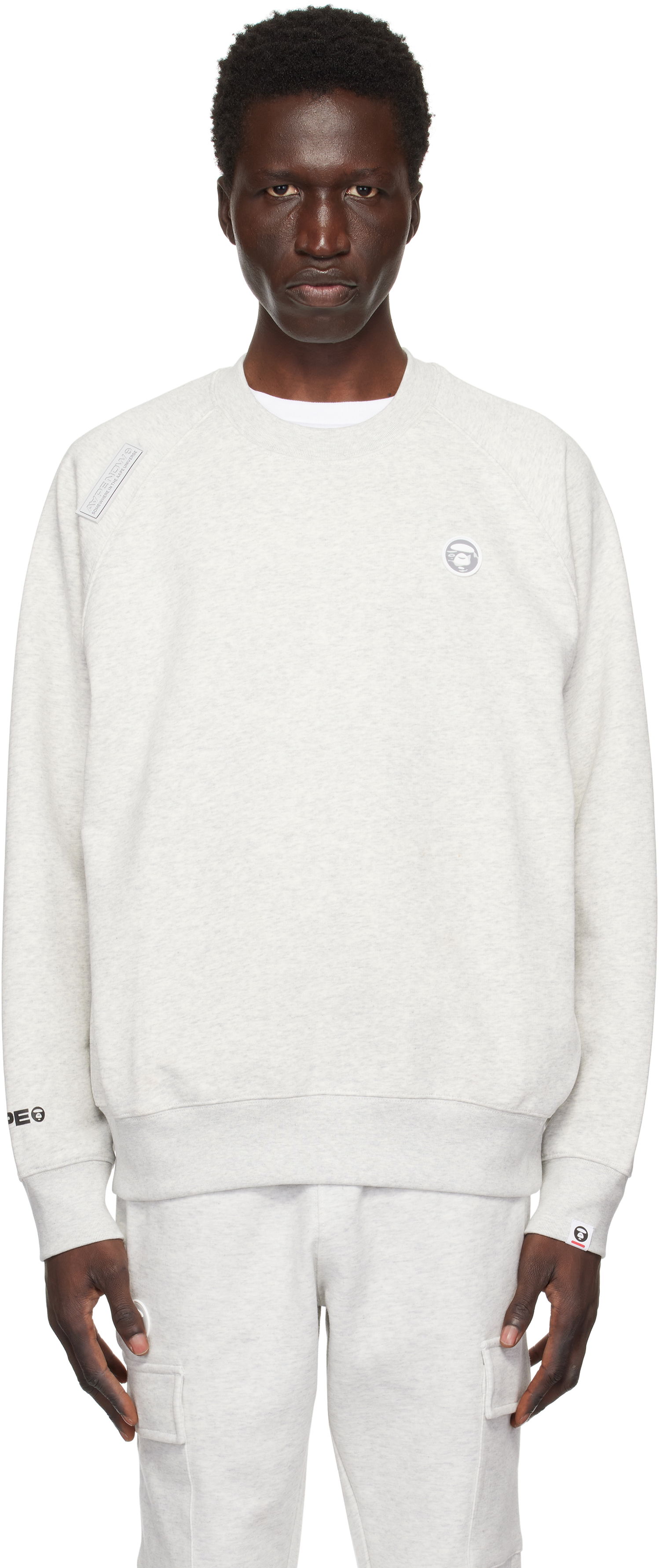 Sweatshirt AAPE by A Bathing Ape AAPE by A Bathing Ape 'AAPE Now' Raglan Sweatshirt Grå | AAPSWMB319XANWH2, 0