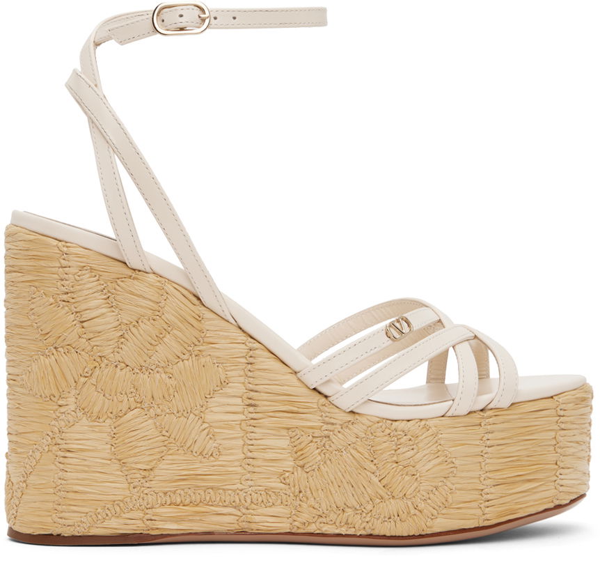 Tilbehør Valentino Valentino Garavani Raflower Wedge Sandals Beige | 4W2S0IJ4VTU, 0