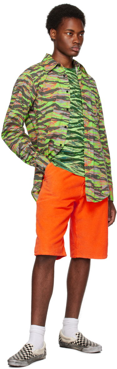 Skjorte ERL Abstract Print Long Sleeve Shirt Grøn | ERL06B005, 3