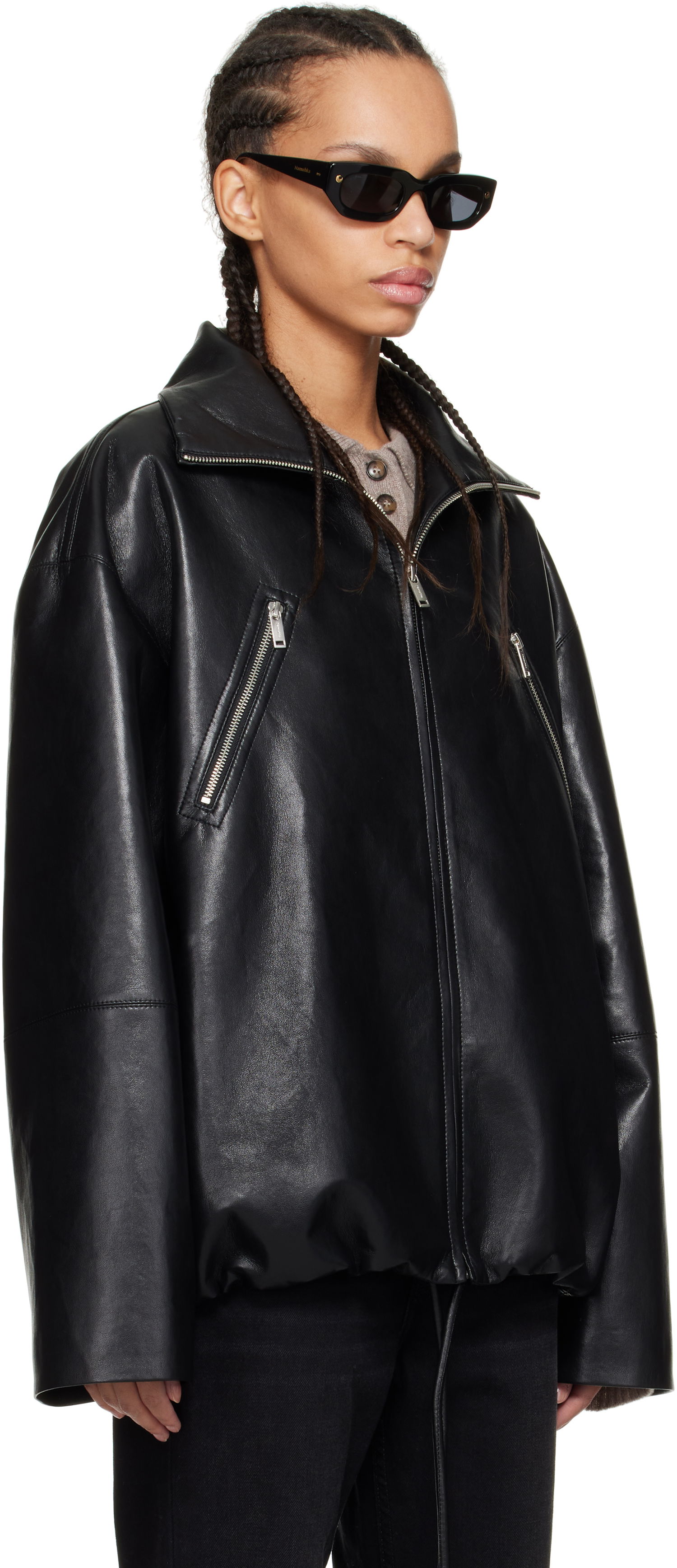 Jakke Nanushka Nanushka Aiman Faux-Leather Jacket Sort | NW25RSJK13999, 1
