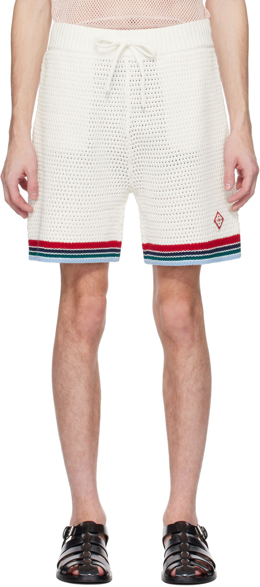 Shorts Casablanca Casablanca Gothic Crochet Shorts Hvid | MS25-KW-921-01