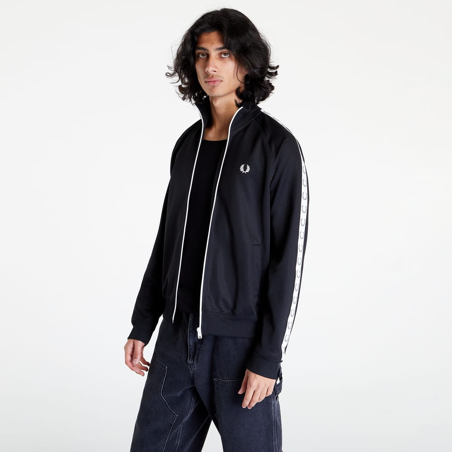Bomberjakke Fred Perry Taped Track Jacket Sort | J4620-198, 0