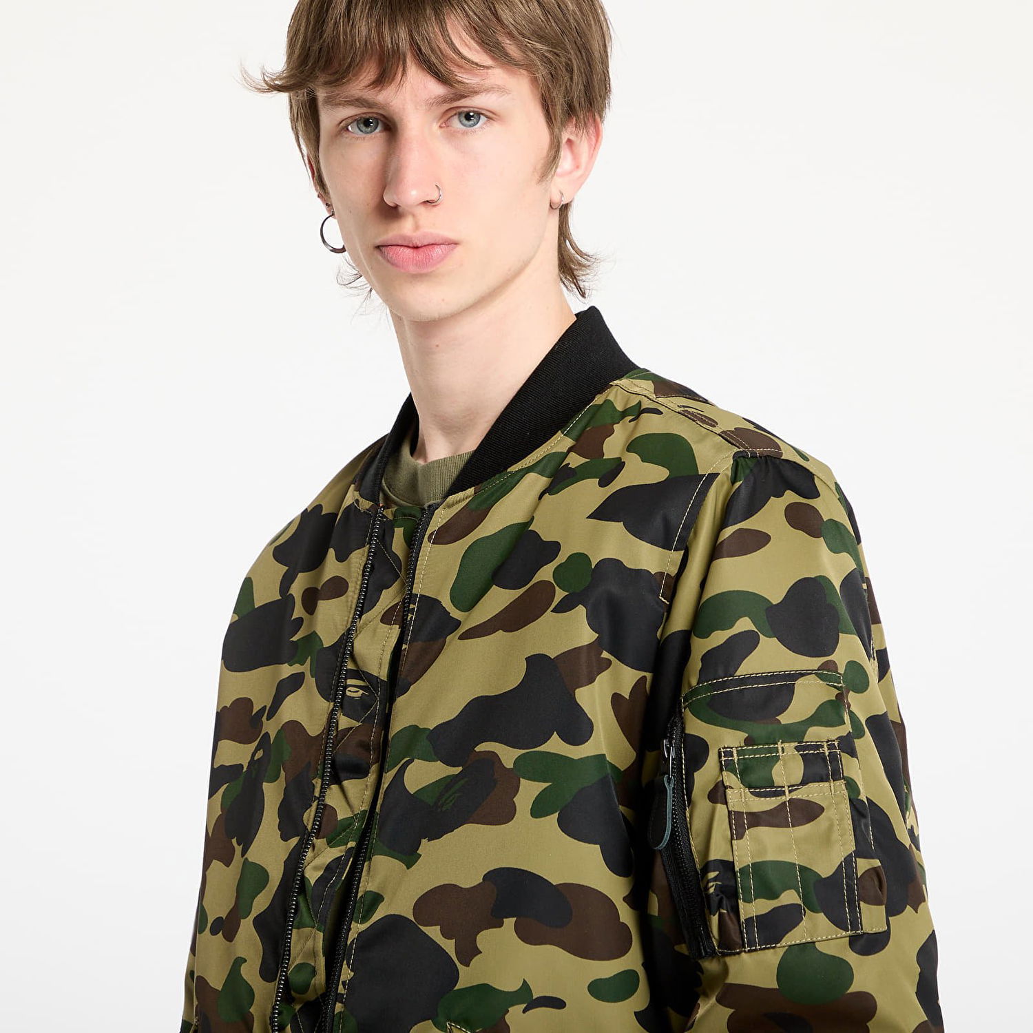 Bomberjakke BAPE A BATHING APE 1st Camo Shark MA-1 Jacket Grøn | 001HJL301003MGRN, 0