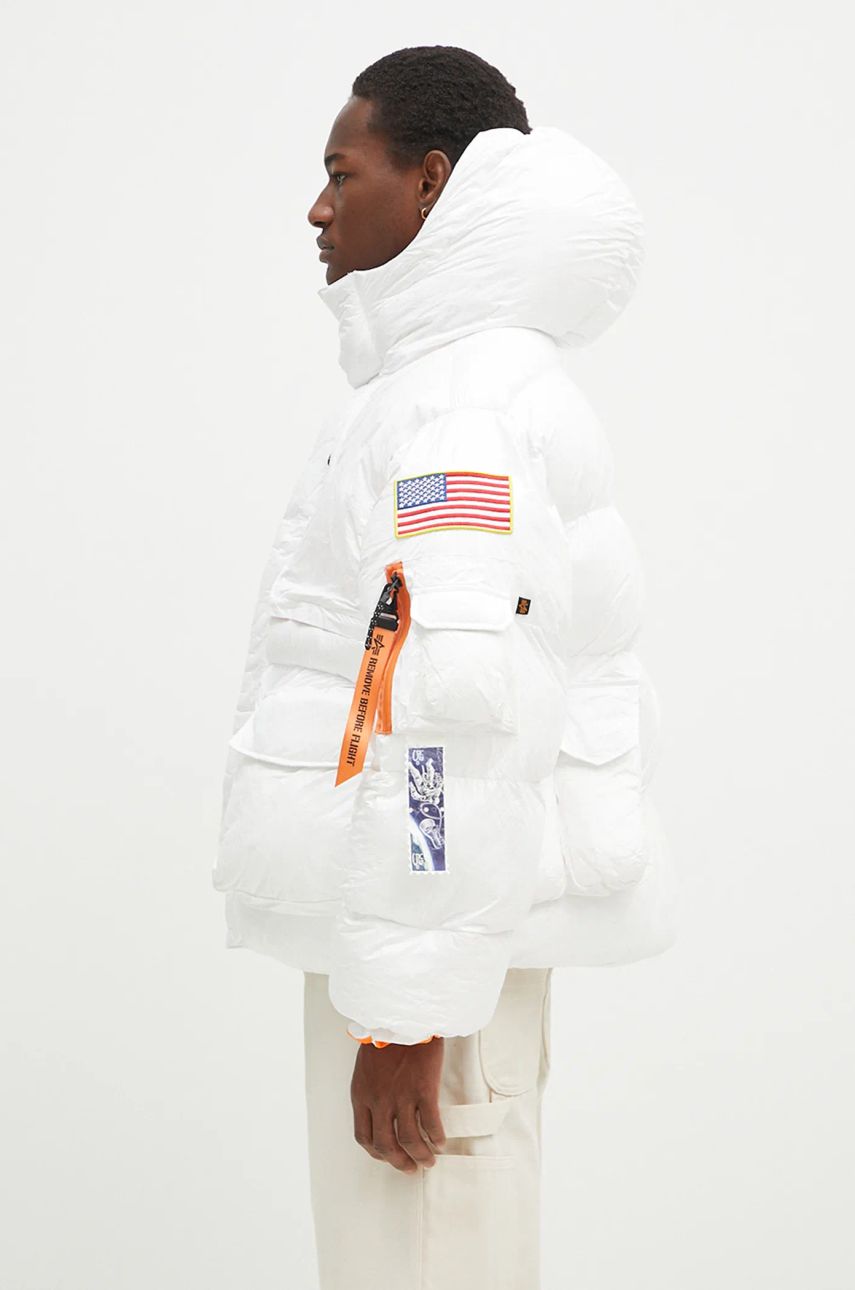 Puffer jakke Alpha Industries NASA Artemis Puffer Jacket Hvid | 148136, 1