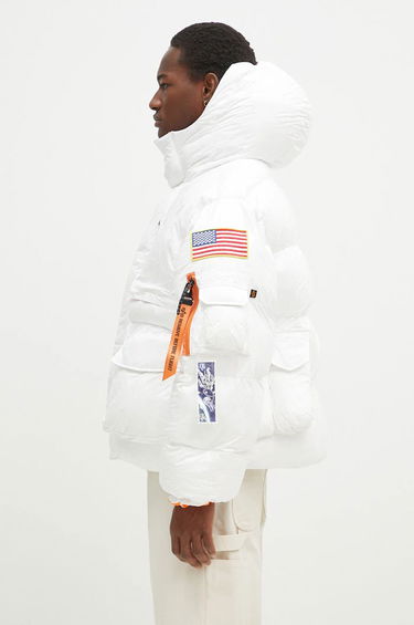 Puffer jakke Alpha Industries NASA Artemis Puffer Jacket Hvid | 148136, 1