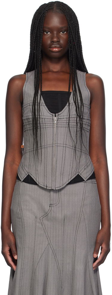 Tanktop Miaou Miaou Dolly Corset Top Grå | 7146HBTHYP, 0